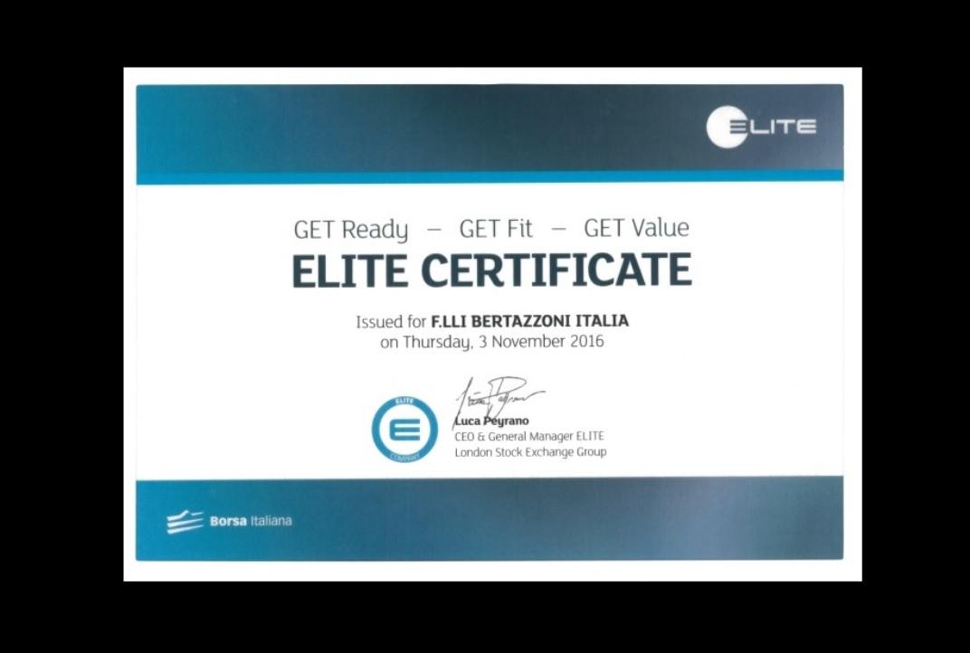 Bertazzoni riceve il certificato ELITE - Bertazzoni
